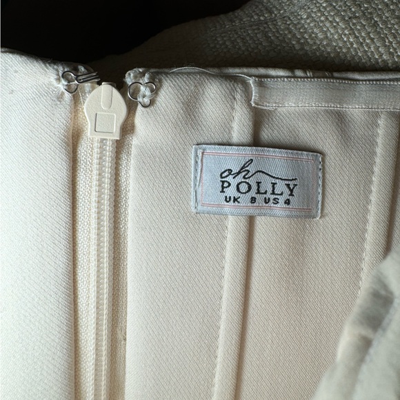 Oh Polly Reine Off Shoulder Tulle Skirt Mini Dress in Ivory - Picture 5 of 8